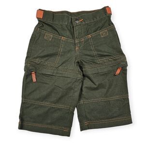 L.L Bean Green‎ and Orange Zip Away Capri Convertable Shorts Girl's Size 4T